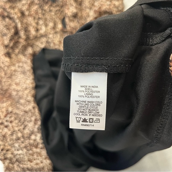 1.STATE Leopard Print Long Sleeve Babydoll Mini Dress - Size L - Picture 8 of 10